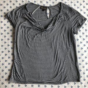 Apropos Black Stripe Short Sleeve Top